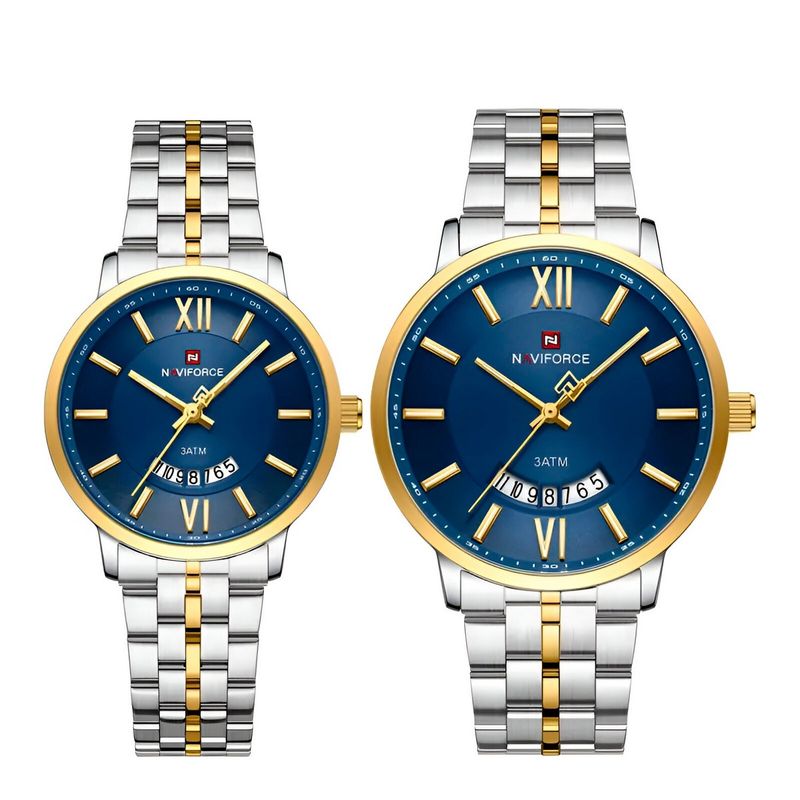 NAVIFORCE - Reloj Naviforce Pareja Nf9238 Crono Love Acero + Estuche