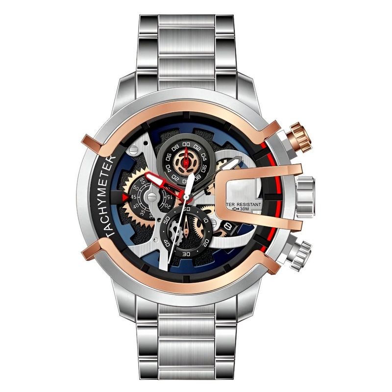GFORCE - Reloj G-force H3911g Cronografo Funcional Acero + Estuche