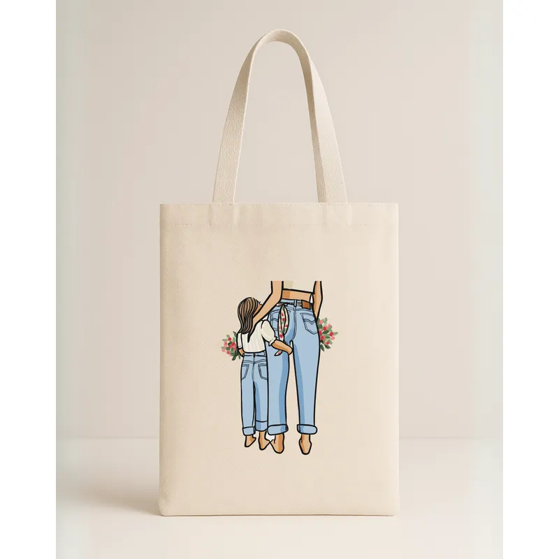 FRIOLENTA - Tote Bag Drill Bolso Mama e hija Morral Bolsa Ecologica