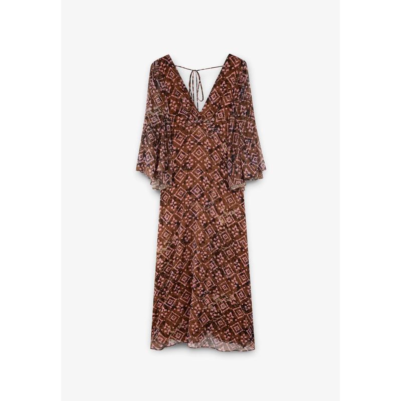 SCALPERS - Vestido rombo etnic SCALPERS Multicolor VEST44401BROWN