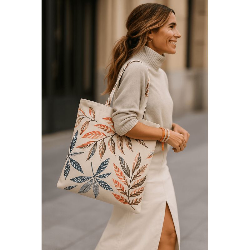 FRIOLENTA - Tote Bag Bolso Ecologico Elegante Formal hojas