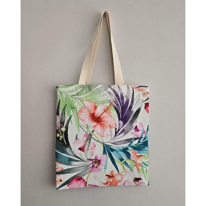 FRIOLENTA - Tote Bag Bolso Ecologico Elegante Formal Flores Hawaiana