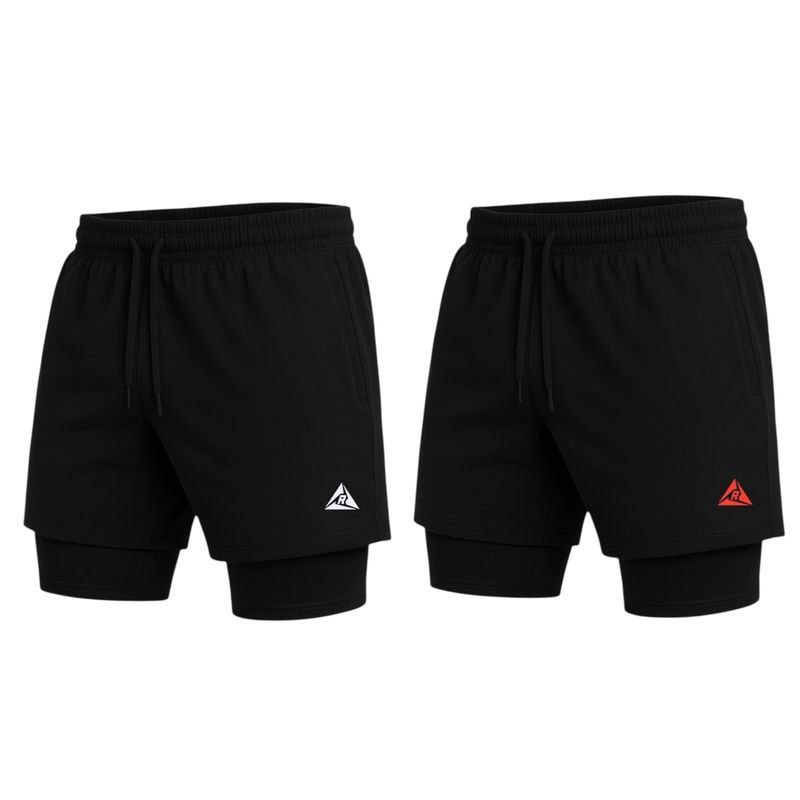 RIPPLE FT - Combo x2 Pantalonetas Licra Corta 3 Bolsillos Gold´s Gym