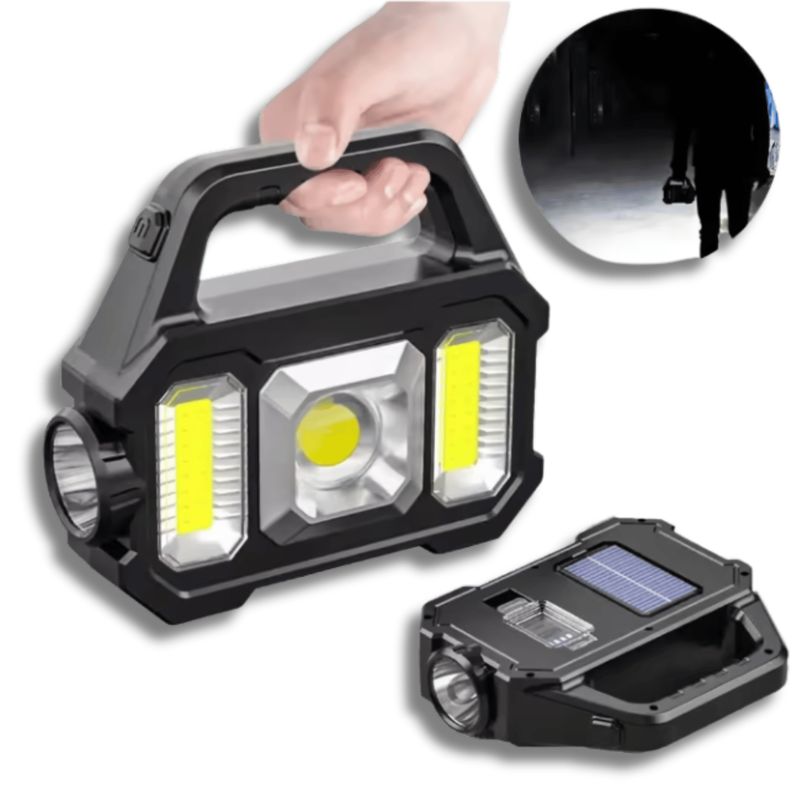 GENERICO - Linterna Recargable Panel Solar Usb Multifuncional 6 Modos