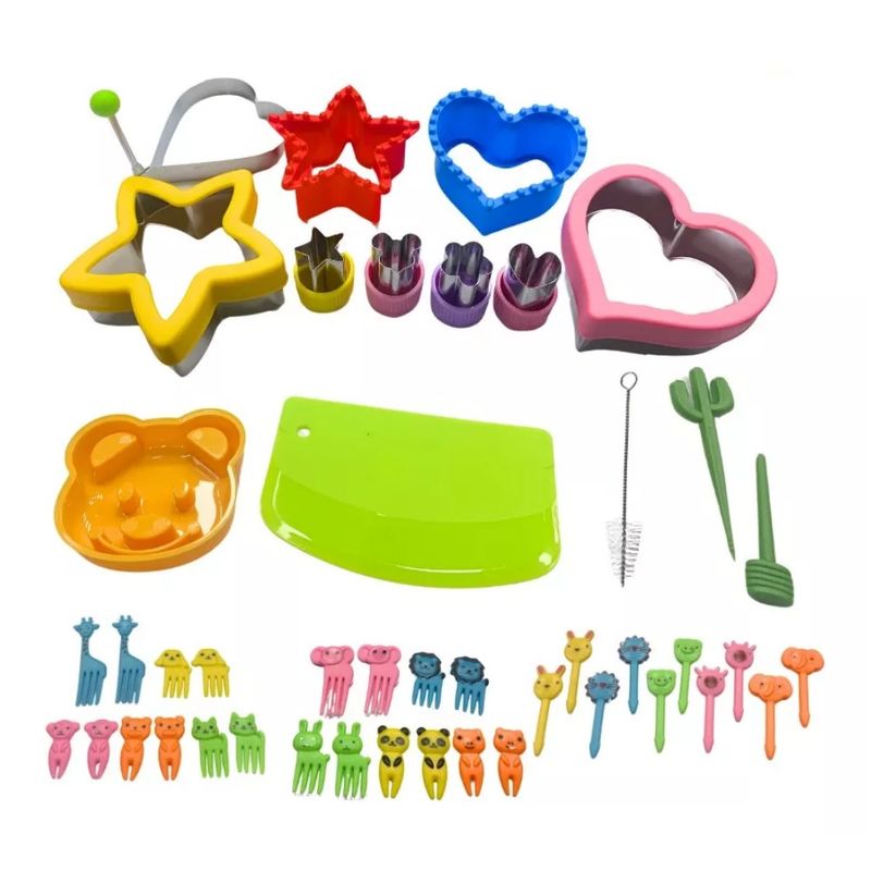 GENERICO - Kit Moldes Cortadores De Formas Pan Galletas Frutas Para Loncheras