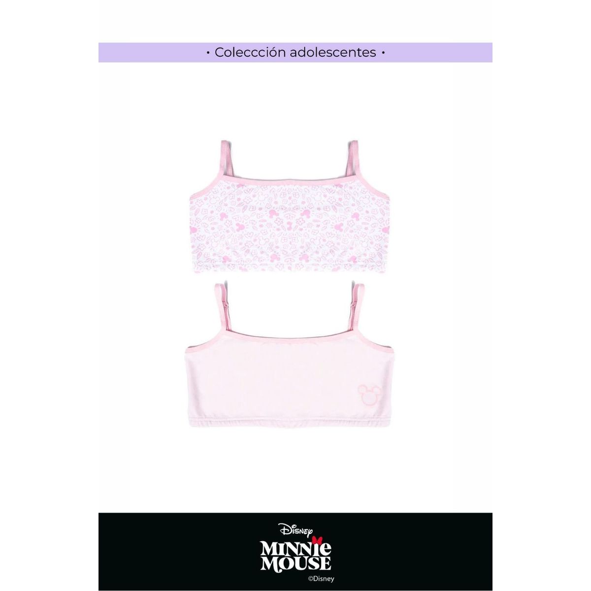 LILI PINK - Top para adolescentes colección Minnie paquete x2