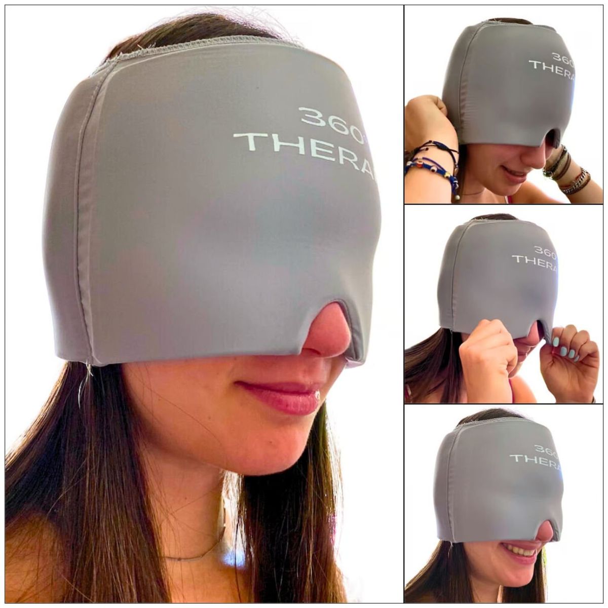 GENERICO - Gorro De Gel Sólido Para Alivio De Migraña De 360o