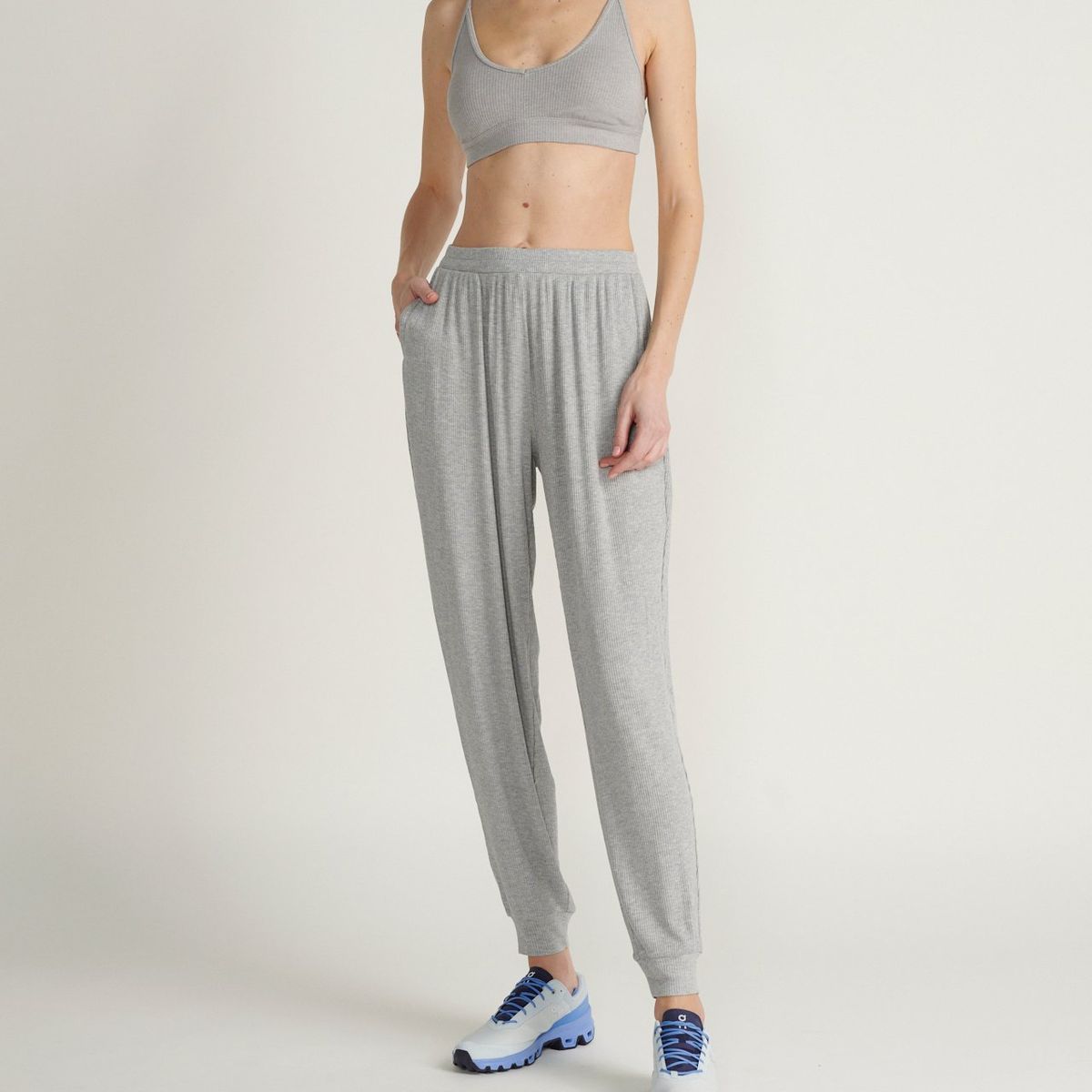 ALO YOGA - Top bra rib blissful ALO YOGA Gris W9392RHG