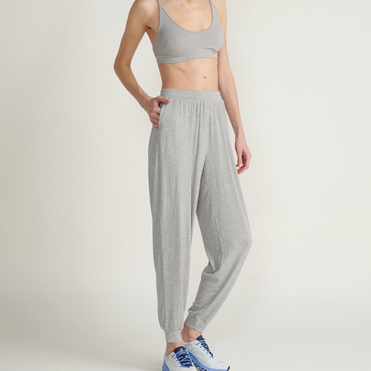 ALO YOGA - Top bra rib blissful ALO YOGA Gris W9392RHG