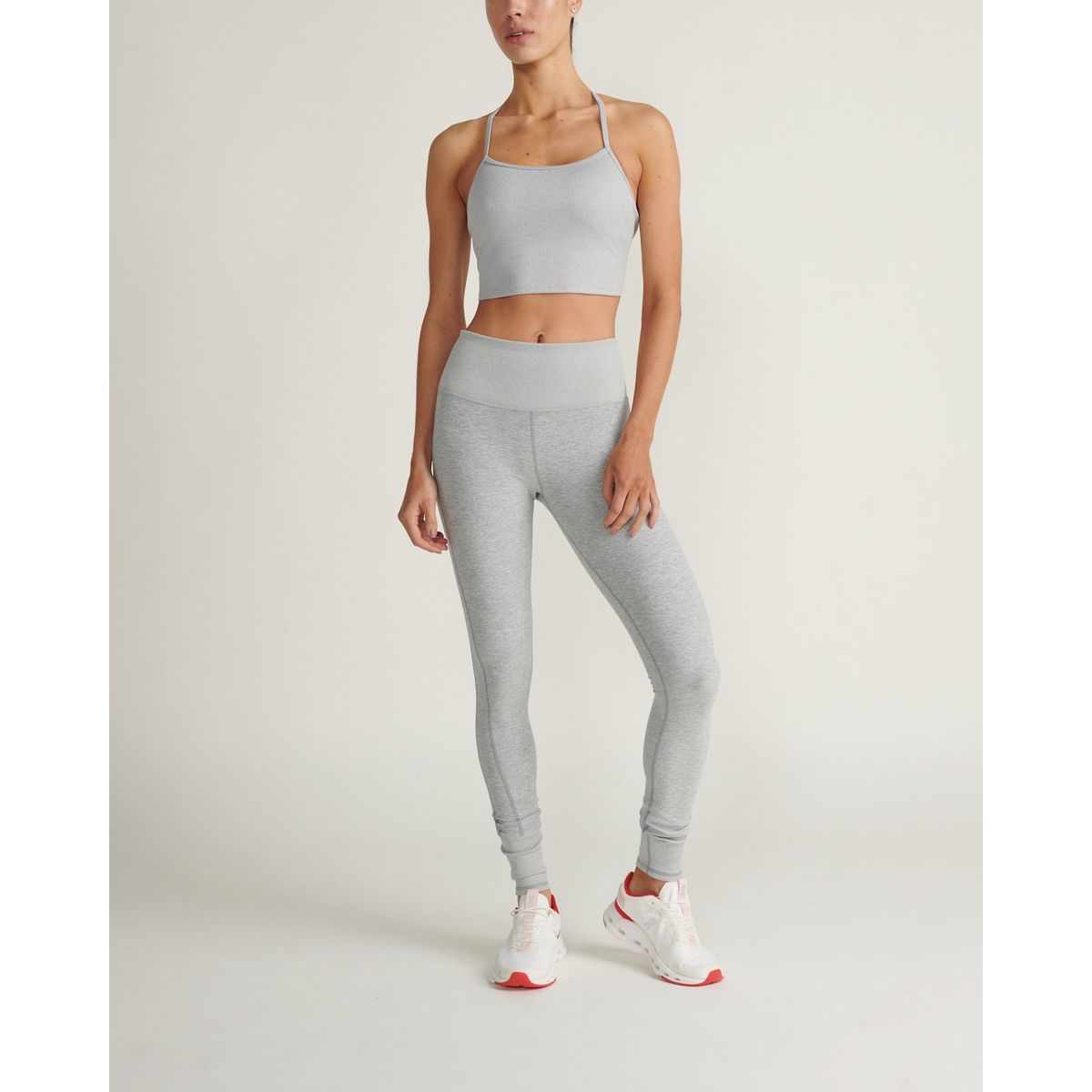 ALO YOGA - Top tank alosoft rib crop calm ALO YOGA Gris W9431RHG