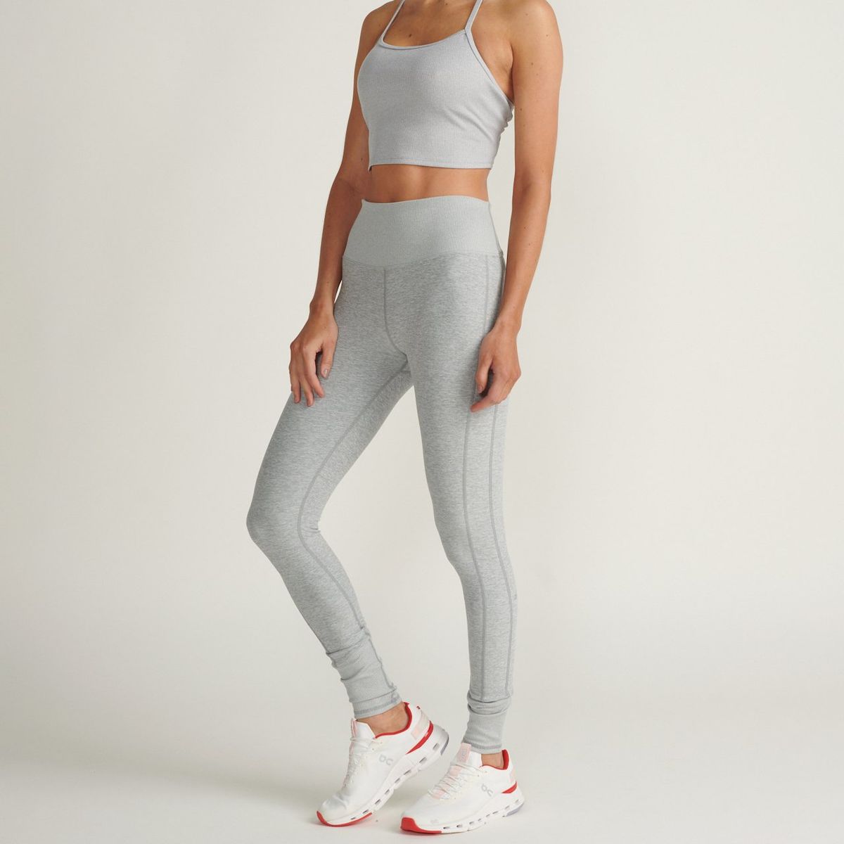 ALO YOGA - Top tank alosoft rib crop calm ALO YOGA Gris W9431RHG