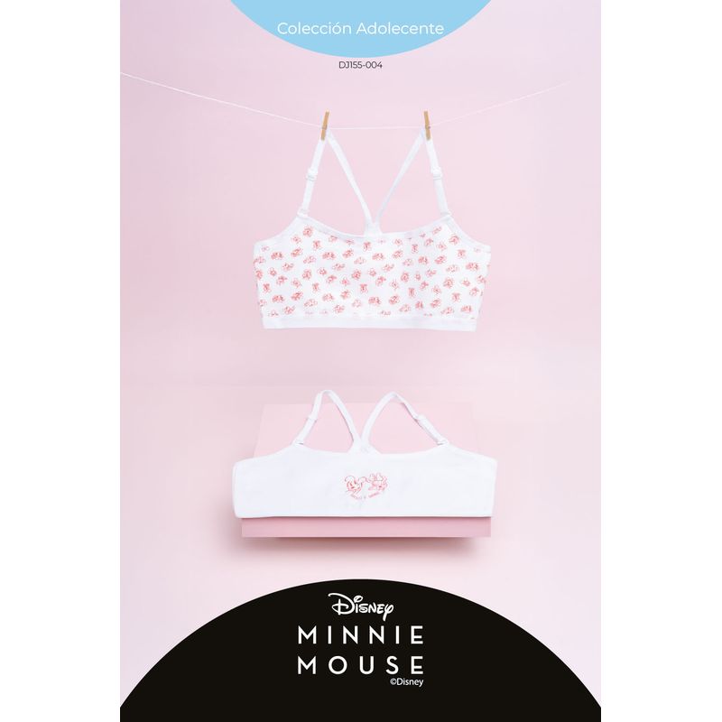 LILI PINK - Top en algodón coleccion Minnie para adolecentes paquete x2