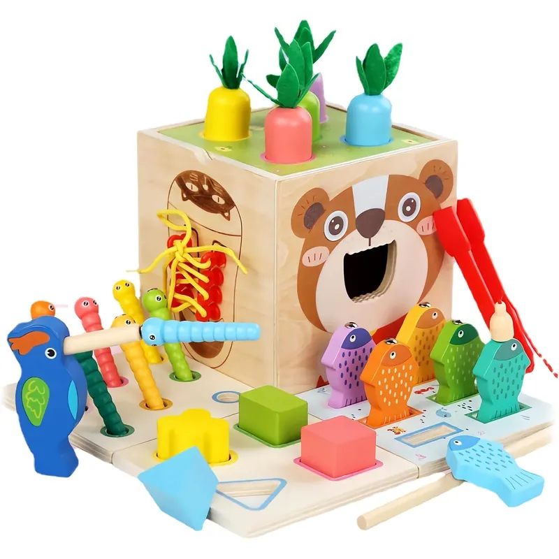 GENERICO - Cubo de Aprendizaje Montessori 8 en 1 Multiactividad