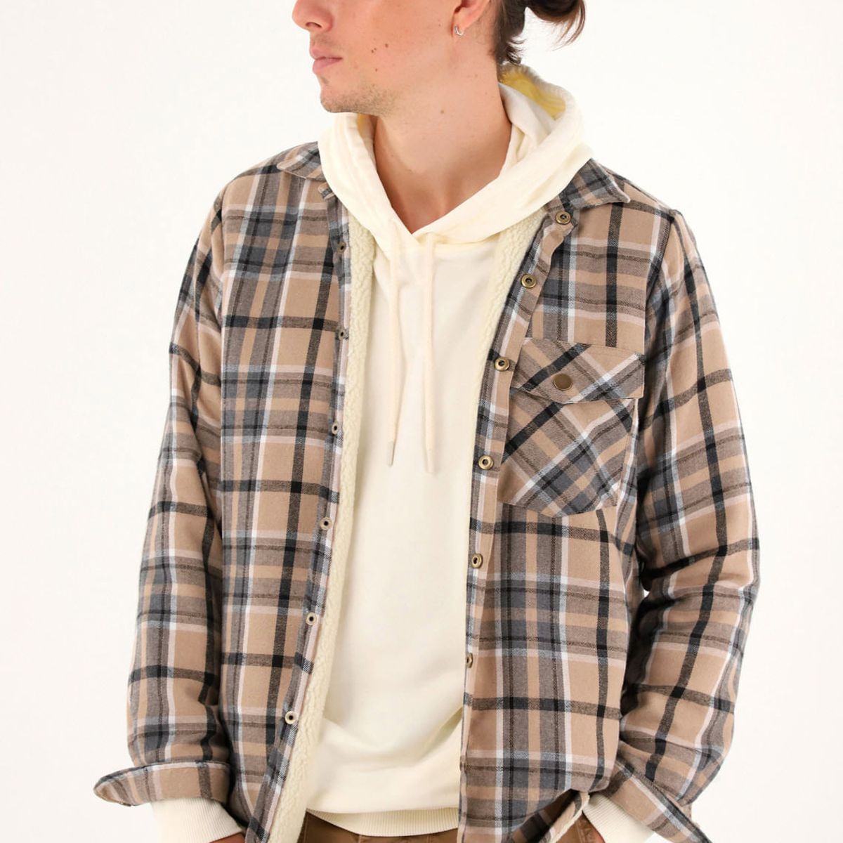 TENNIS - Camisa a cuadros con forro en ovejero para hombre