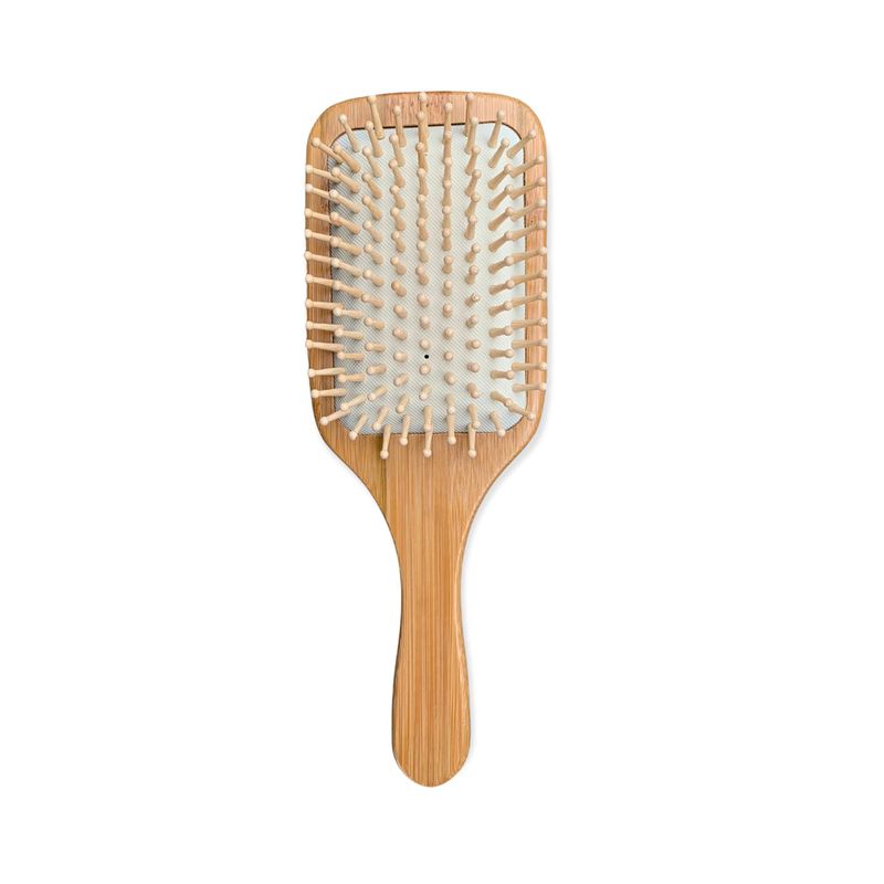 GENERICO - Cepillo De Bambú Plano Para Cabello -cerdas En Bambú- Peine BLANCO