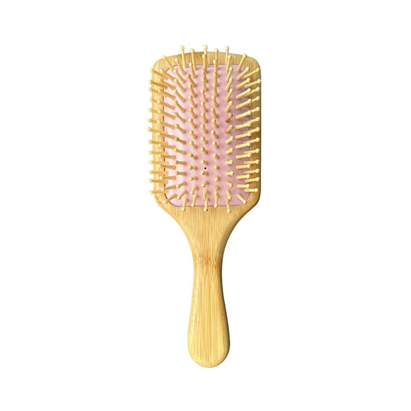 GENERICO - Cepillo De Bambú Plano Para Cabello -cerdas En Bambú- Peine ROSADO