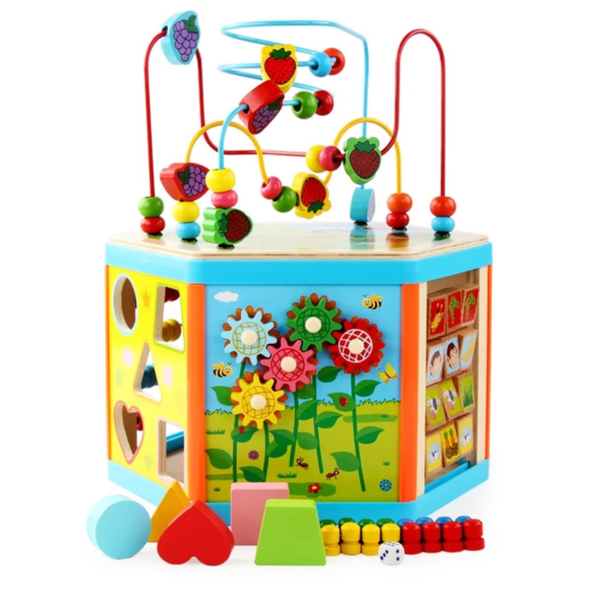 GENERICO - Nuevo Cubo Grande Montessori Multijuegos Didáctico