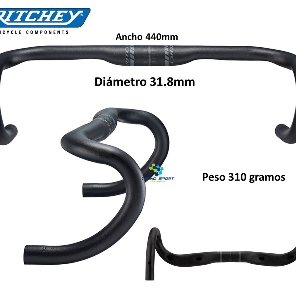 RITCHI - Manubrio + Espiga Bicicleta Ritchey Comp Evo Curve Ruta Alum