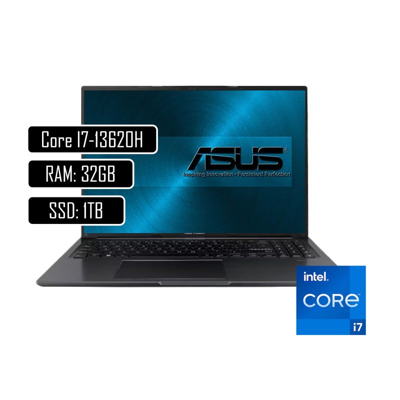 ASUS - PORTATIL ASUS VIVOBOOK 16  / INTEL CORE I7-13620H / 32GB RAM DDR4 / 1TB SSD M.2