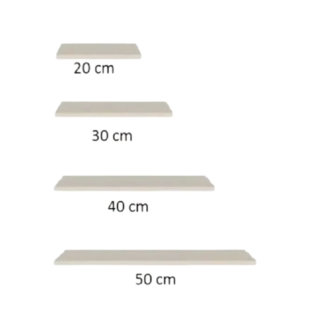 GENERICO - Set 4 Repisas Flotantes, Decoración Minimalista 10 Cm Fondo, Blanco