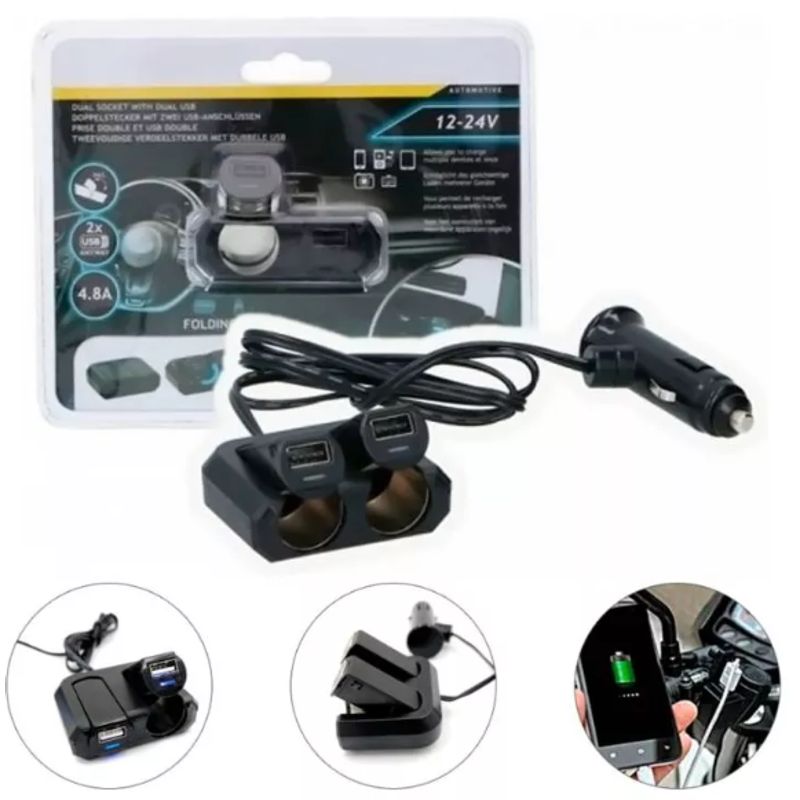 GENERICO - Cargador Modulador Para Carro Cigarrera USB