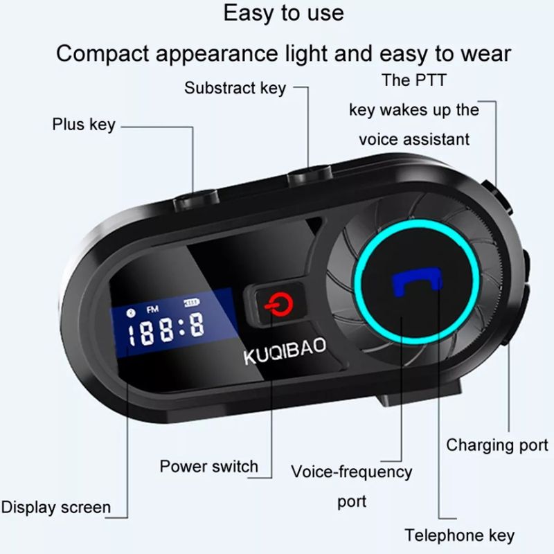 GENERICO - Audífono Intercomunicador Inalámbrico Casco Moto Musica
