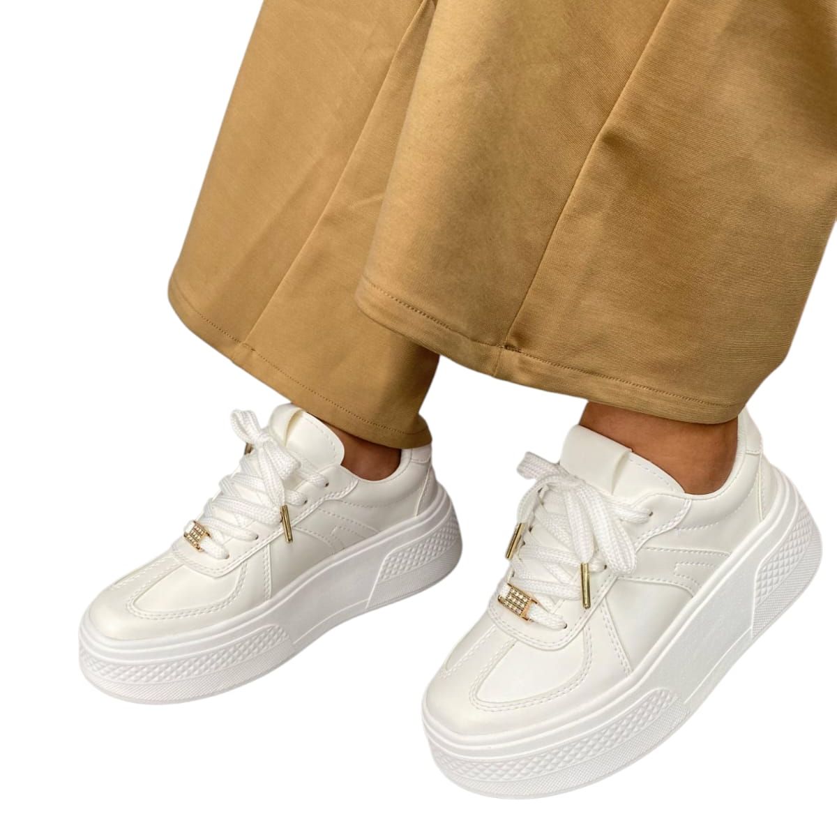 EVEGONZ - Zapato Casual Blanco de Moda Femenina