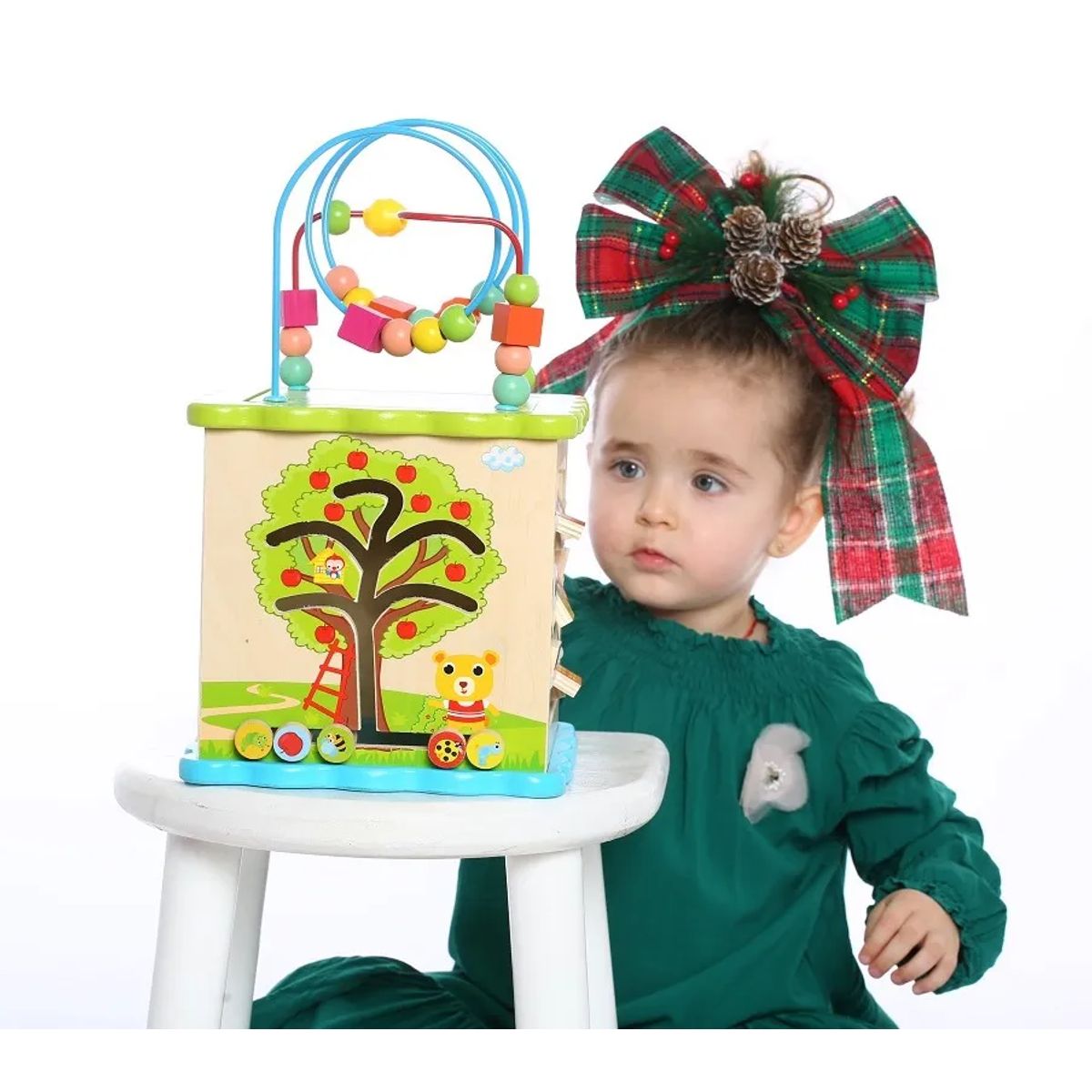 GENERICO - Cubo Multifuncional Laberinto De Madera 5 En 1