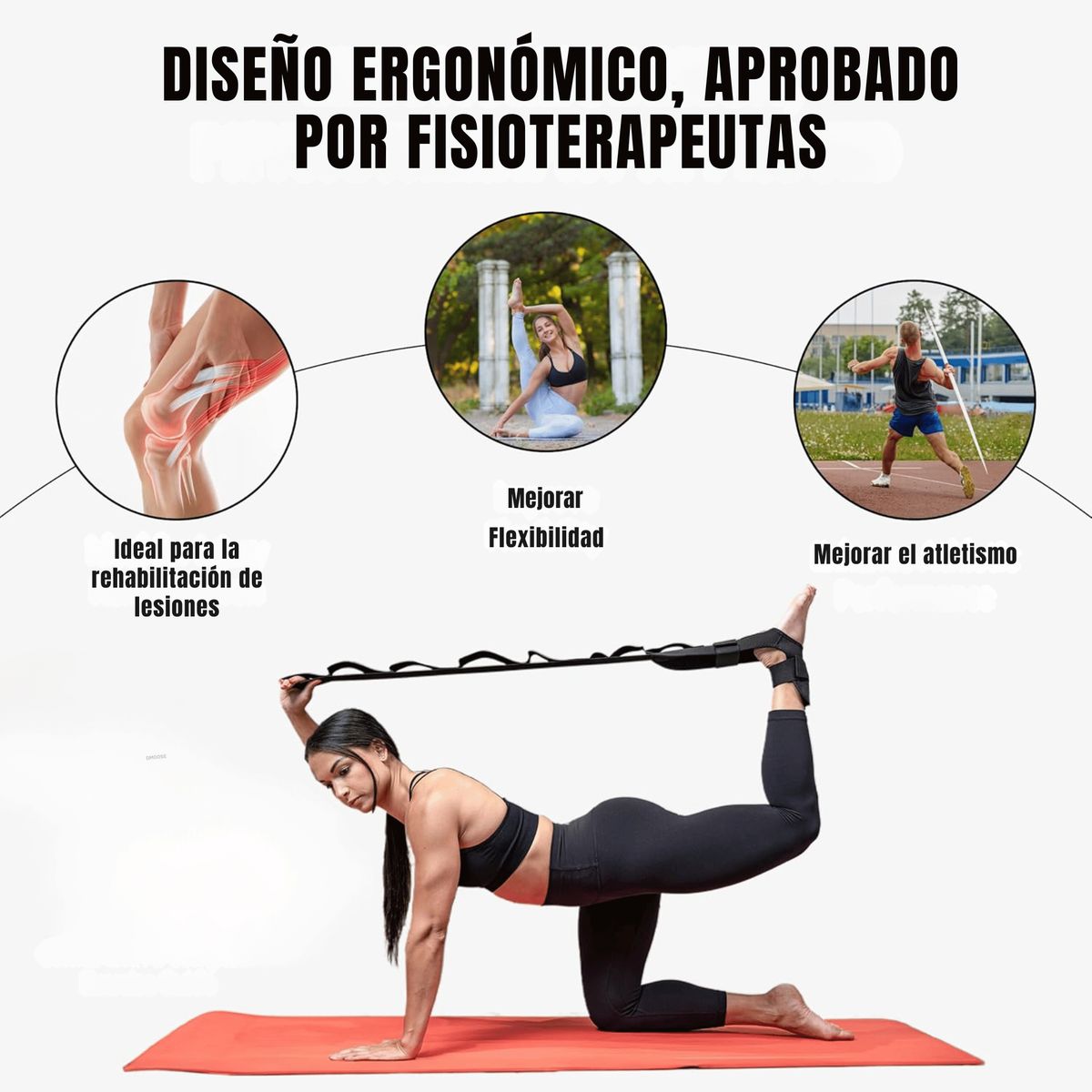 GENERICO - Banda Estiramiento Pie Pierna Yoga Fisioterapia Rehabilitación Fitness
