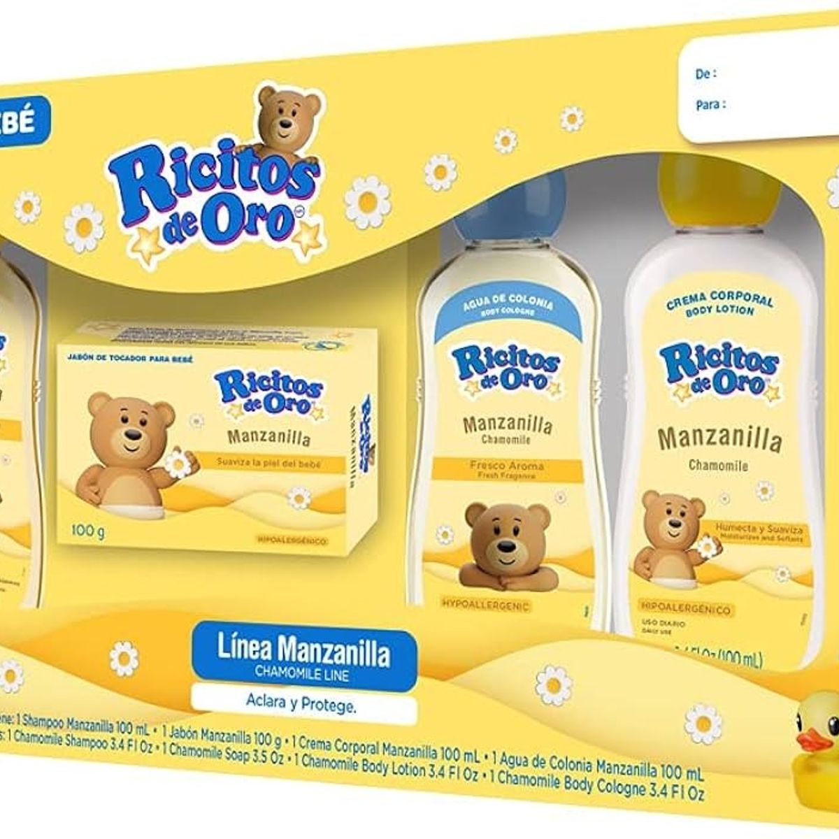 GENERICO - Estuche Bebe Ricitos de Oro-Shampoo+Crema+Locion+Jabon-Grisi