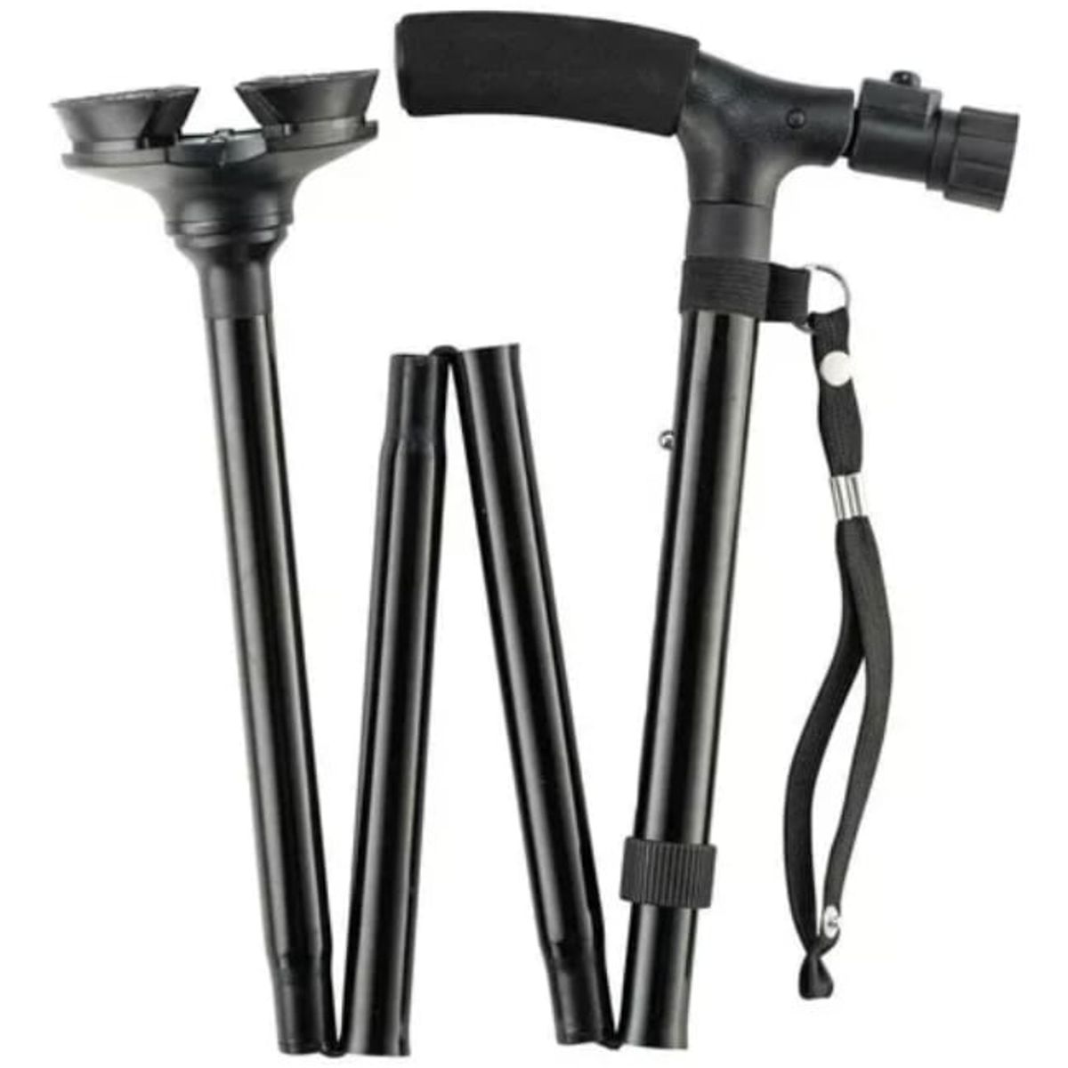 GENERICO - Baston Plegable Para Caminar Con Luz Led Base Articulada