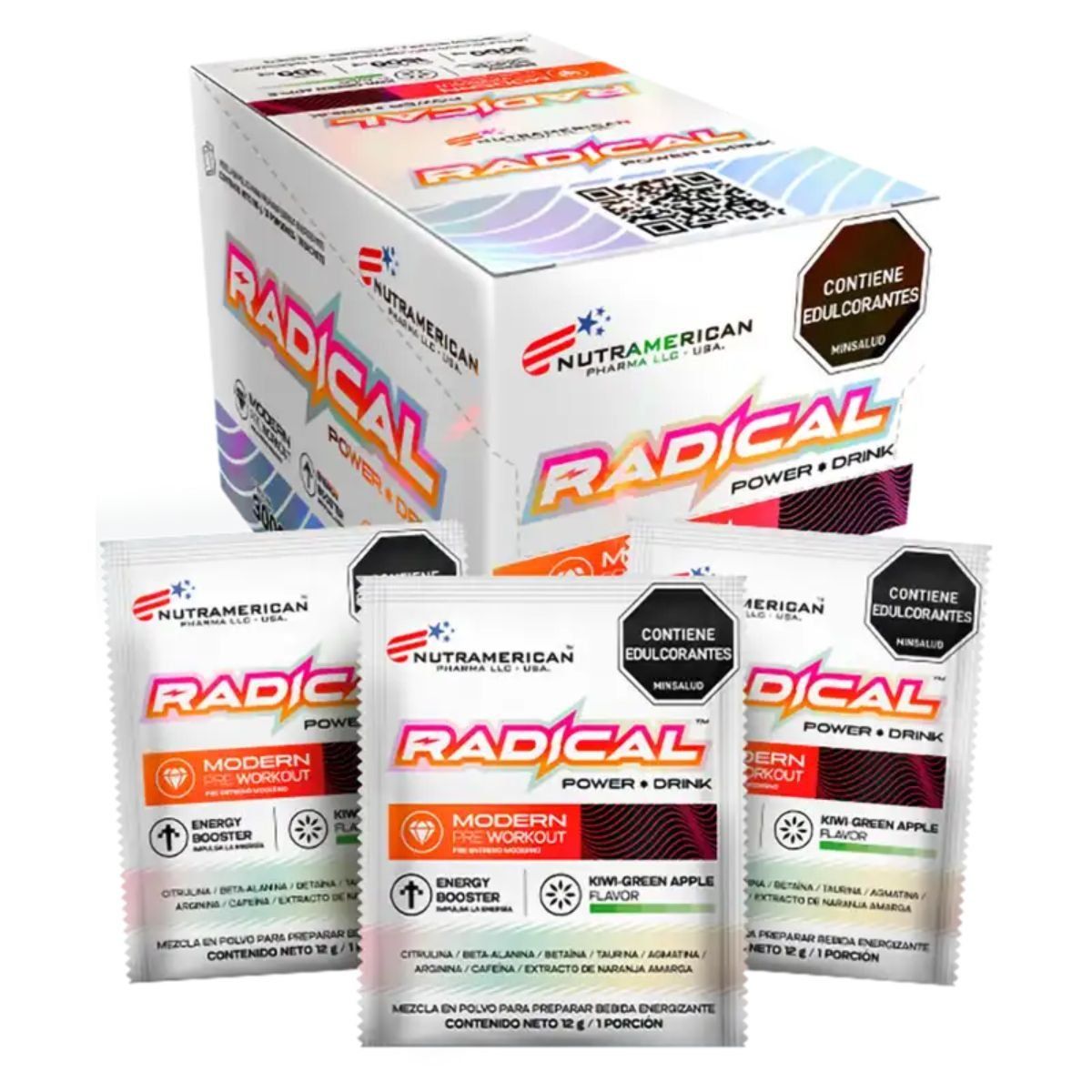 MEGAPLEX - Radical Power Drink - Pre entreno 18 Sachets Nutramerican Pharma