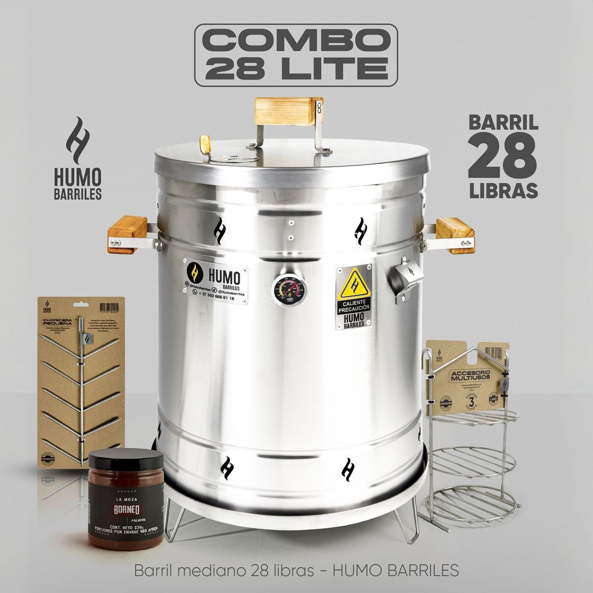 HUMO BARRILES - Combo Barril Apartamentero Lite 28 Lb Humo Barriles