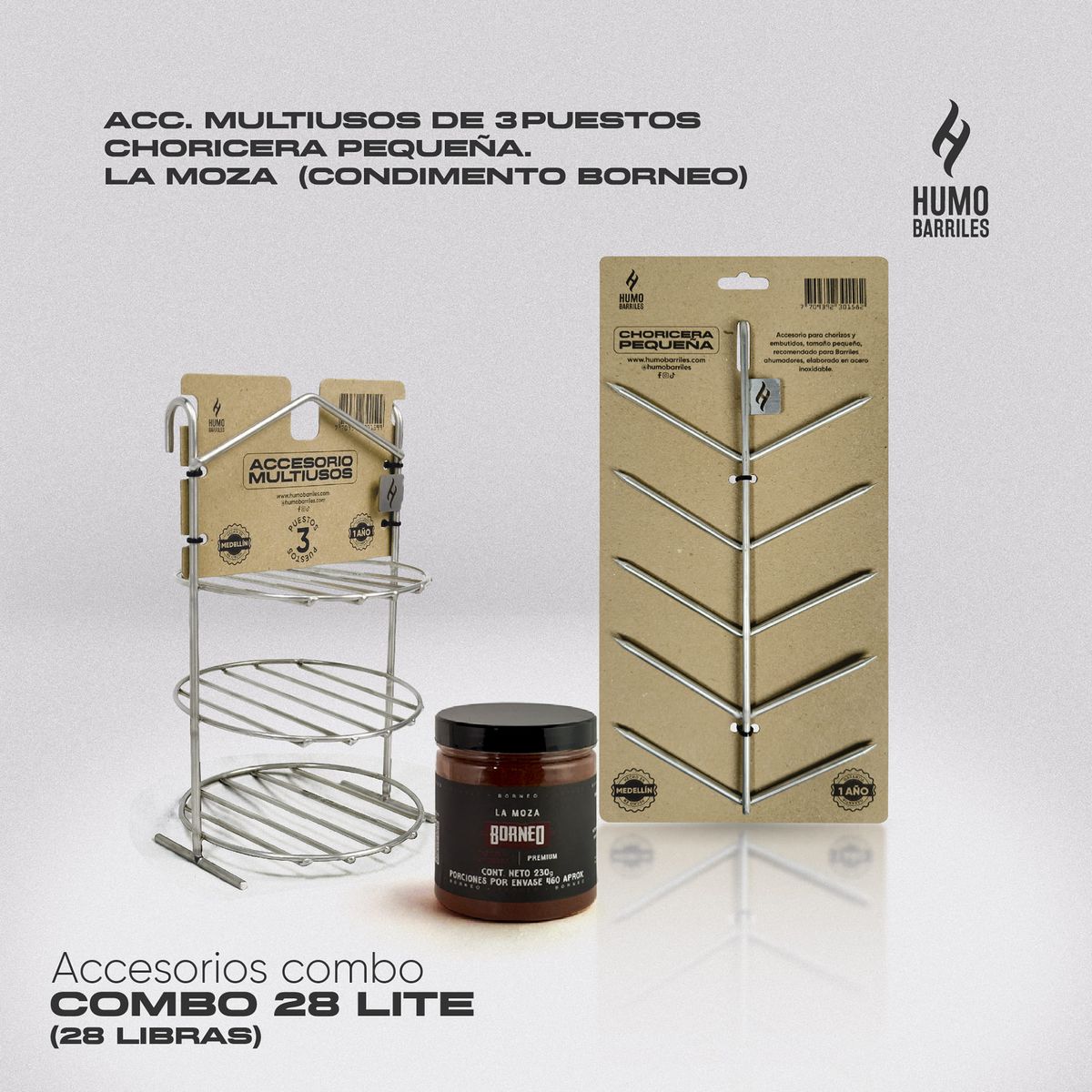 HUMO BARRILES - Combo Barril Apartamentero Lite 28 Lb Humo Barriles