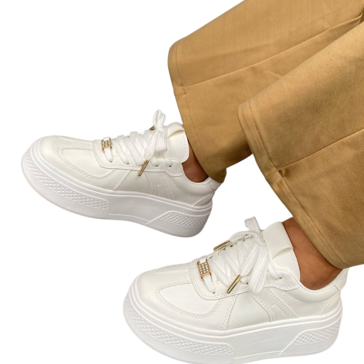 EVEGONZ - Zapatos Casuales de Moda Calzado Blanco de Mujer