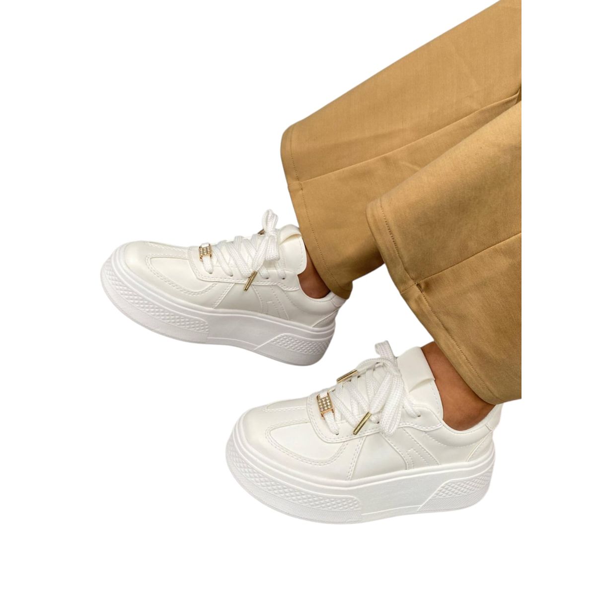 EVEGONZ - Zapatos Casuales de Moda Calzado Blanco de Mujer