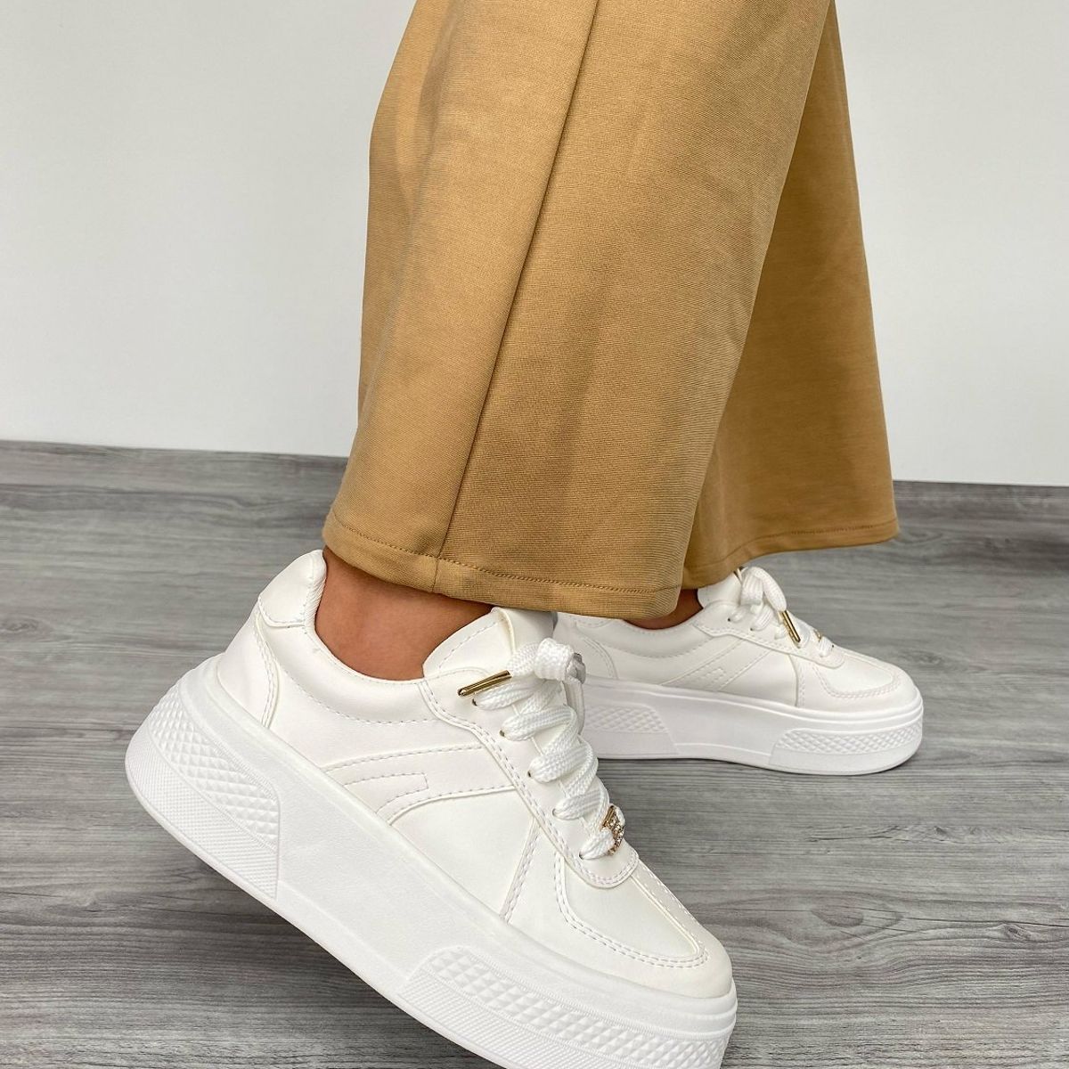 EVEGONZ - Zapatos Casuales de Moda Calzado Blanco de Mujer