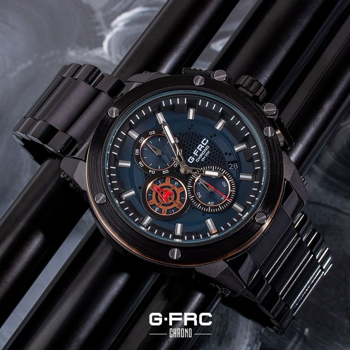 GFORCE - Reloj G-force H3912g Cronografo Funcional Acero + Estuche