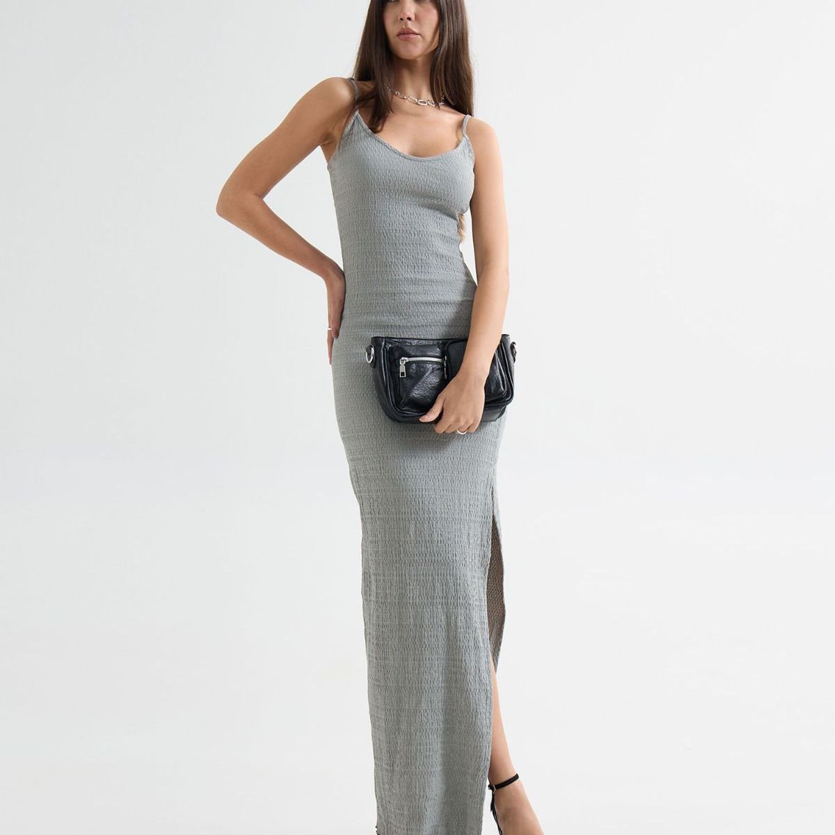 SEVEN SEVEN - Vestido Tejido  Para Mujer Gris Seven Seven