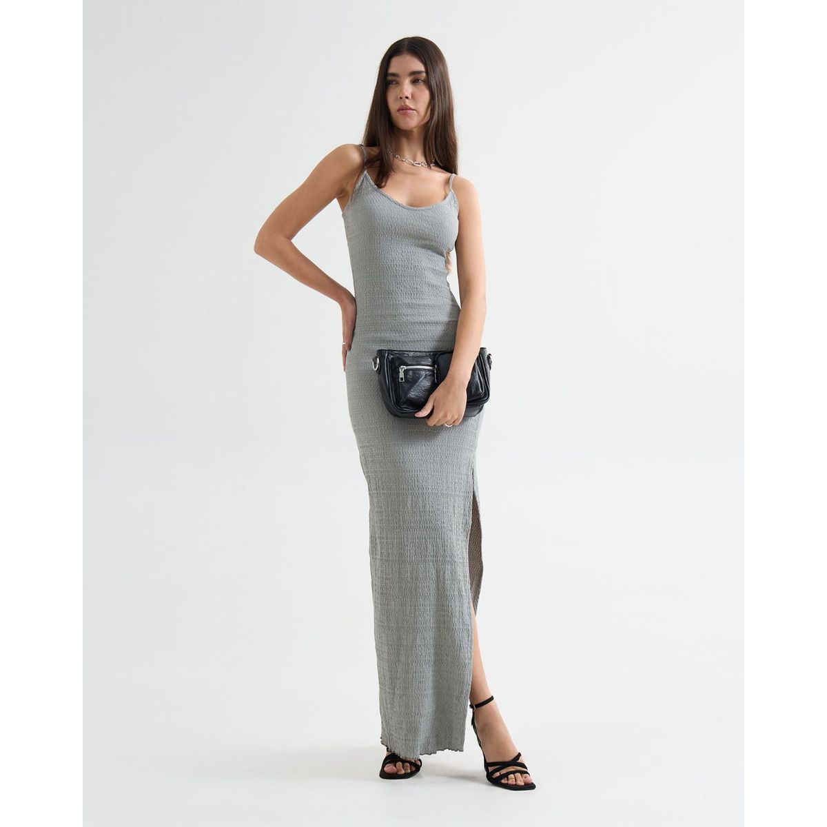 SEVEN SEVEN - Vestido Tejido  Para Mujer Gris Seven Seven