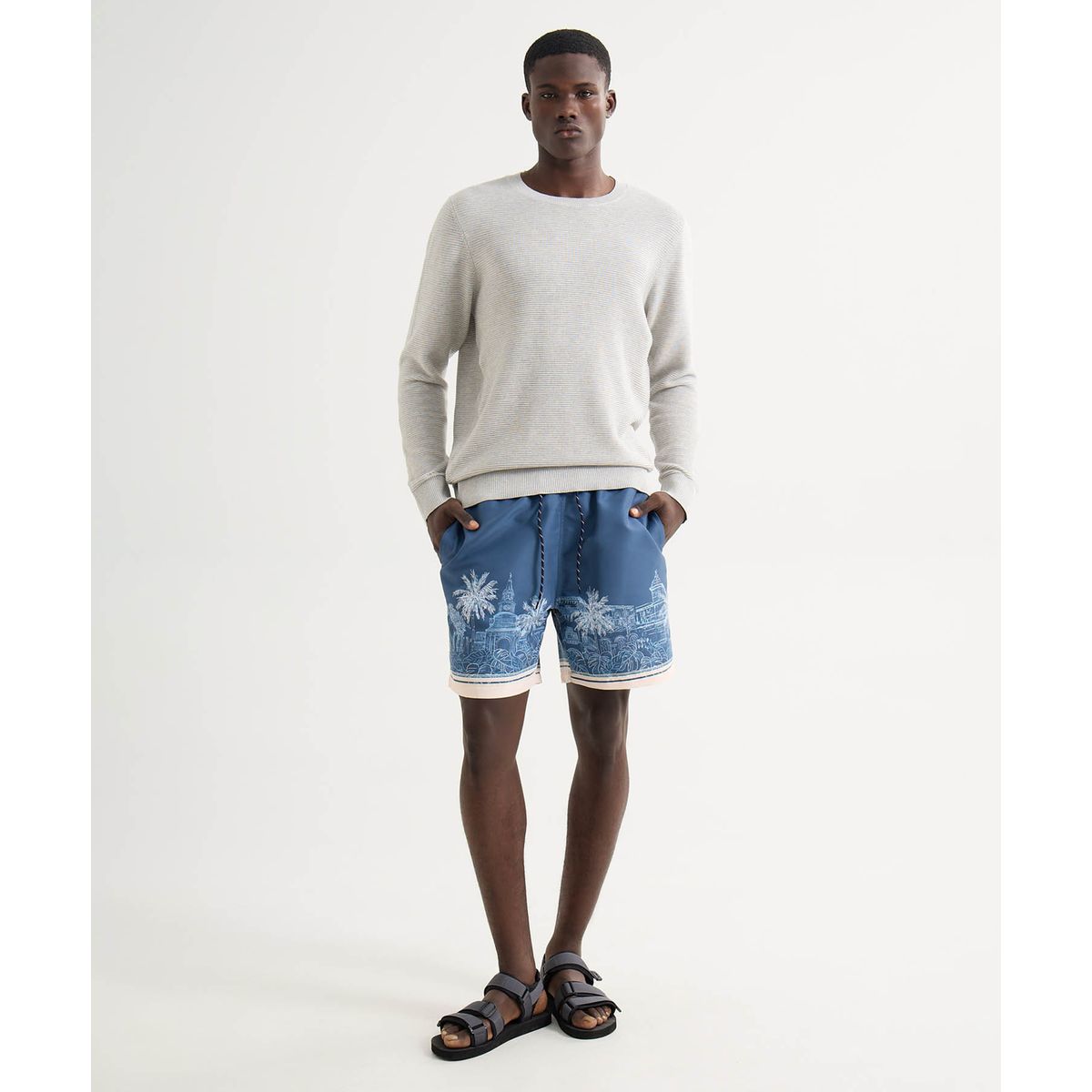 SEVEN SEVEN - Pantaloneta Para Hombre De Baño Larga Color Azul Oscuro Marca Seven Seven #45280078