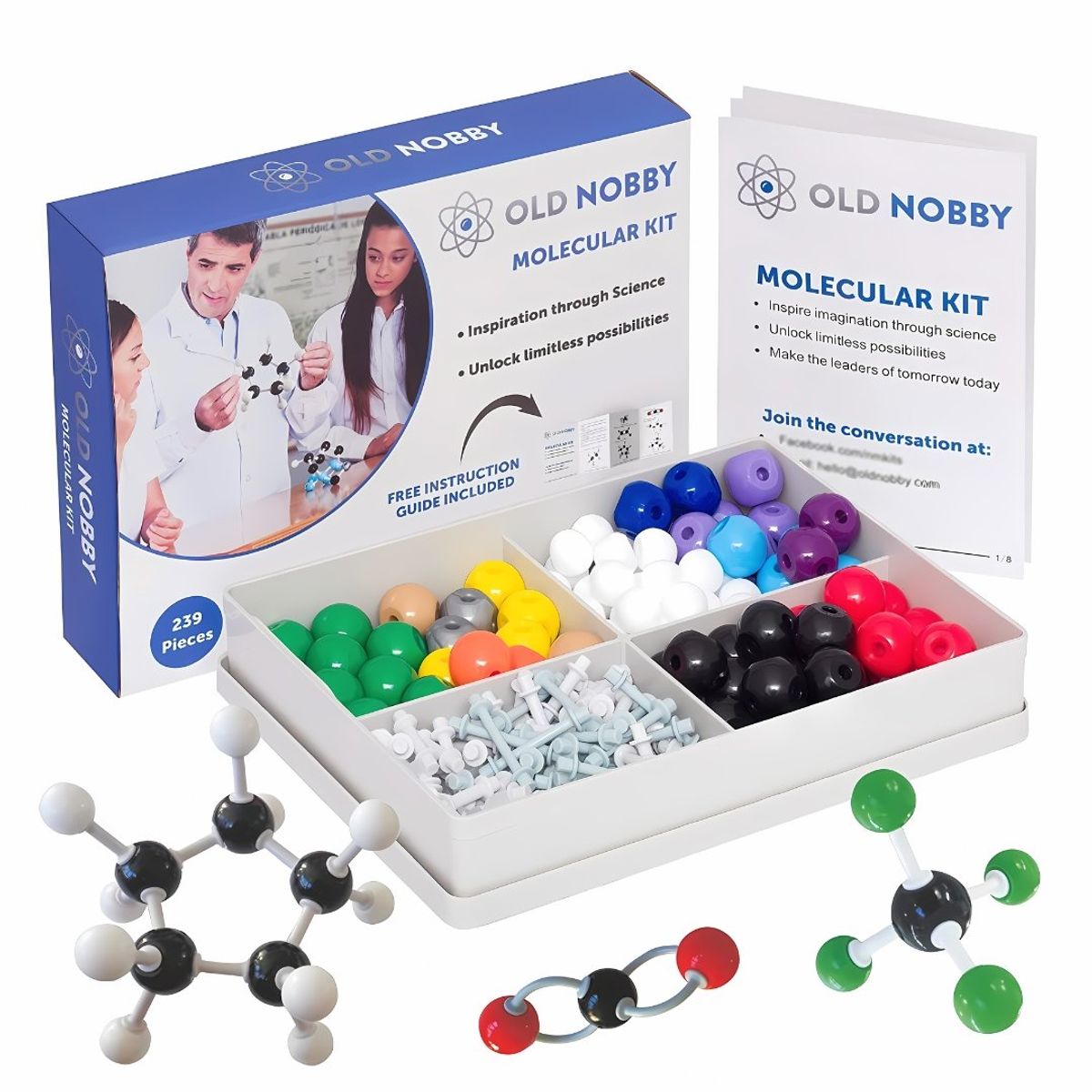 GENERICO - Kit Molecular De Química Orgánica Old Nobby 239 Piezas