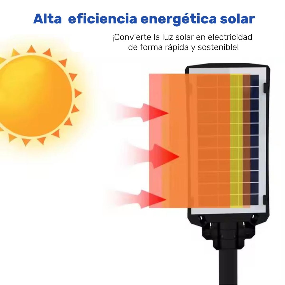 GENERICO - Farola Solar LED 300W Con Sensor Movimiento Exterior