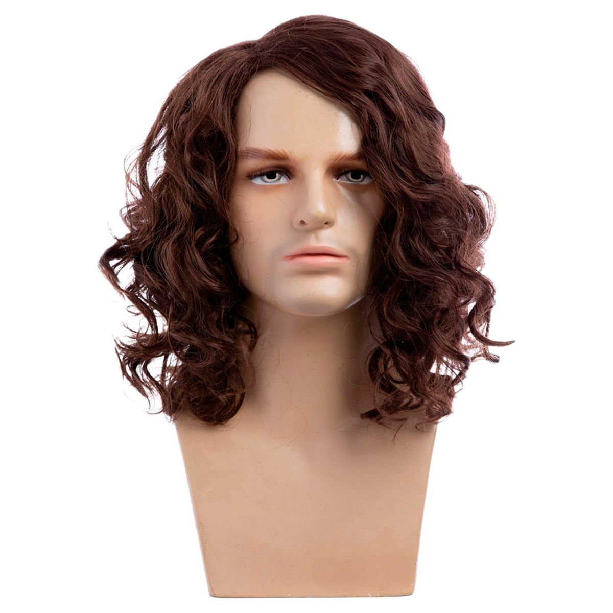 GENERICO - Peluca Jesus Cabello Largo Ondulado Hombre Disfraz