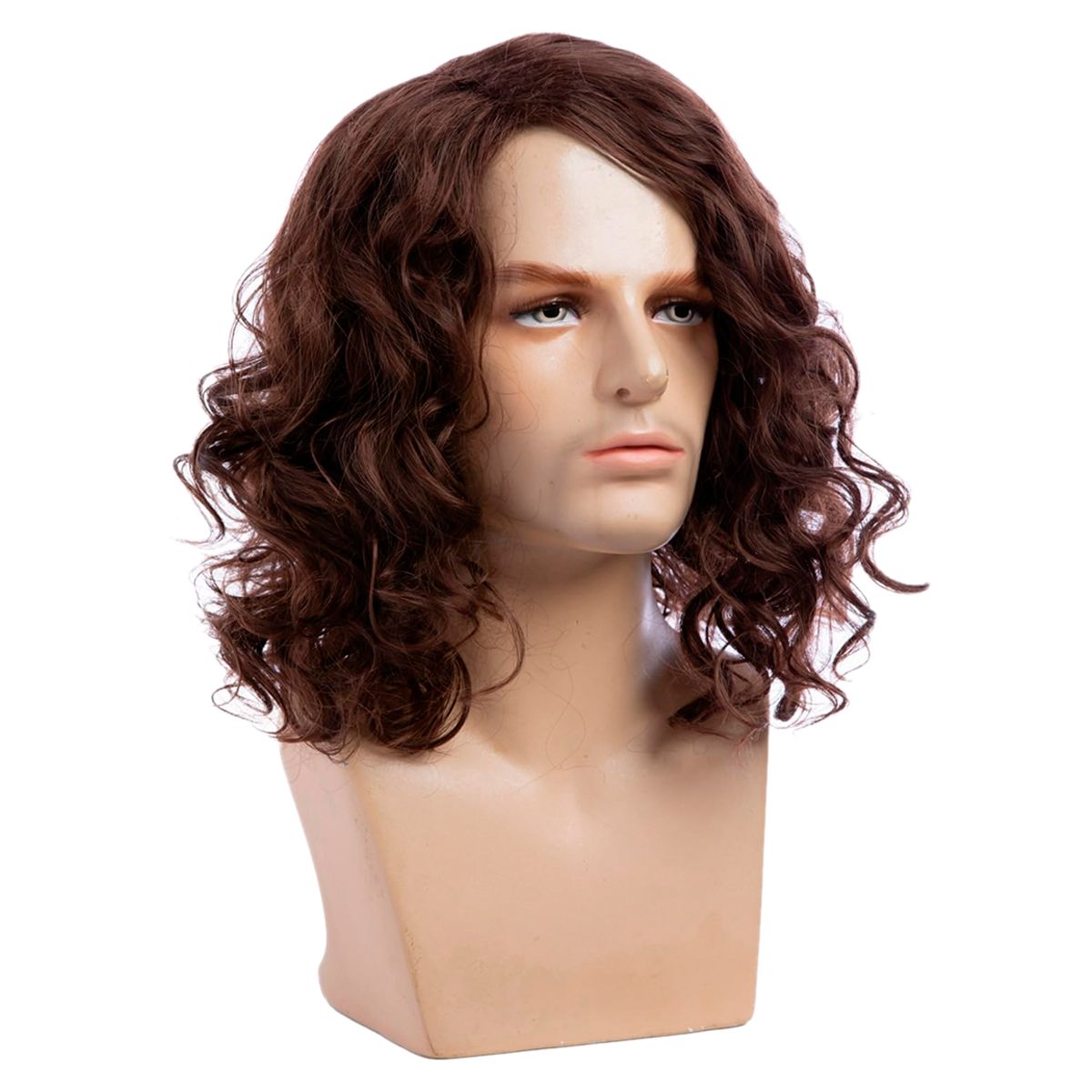 GENERICO - Peluca Jesus Cabello Largo Ondulado Hombre Disfraz