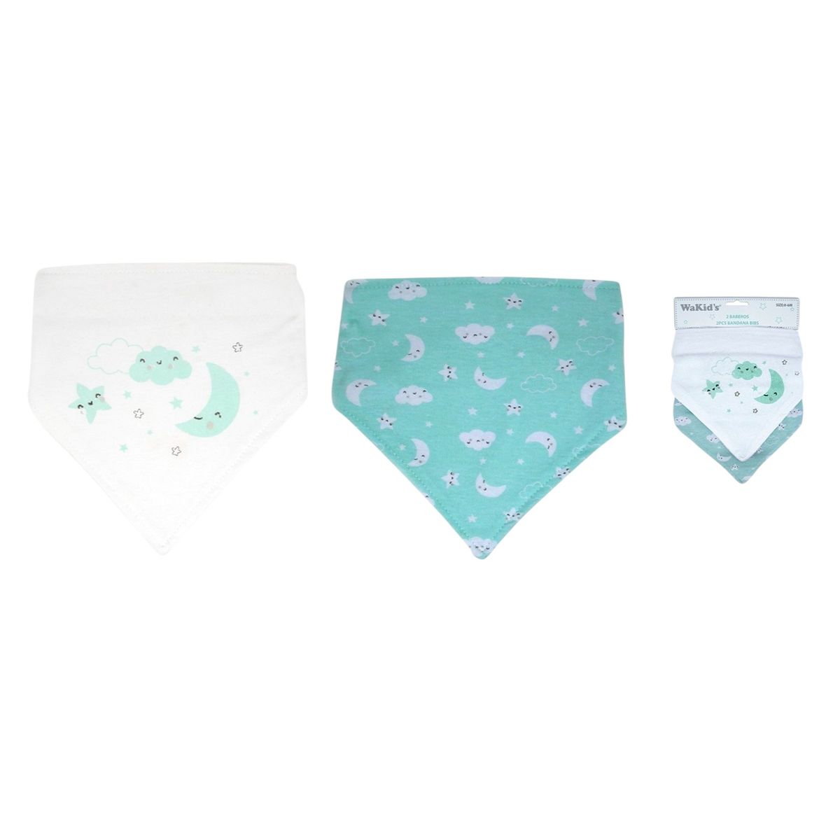 GENERICO - Set De Baberos Estilo Pañoleta Lunas 77092