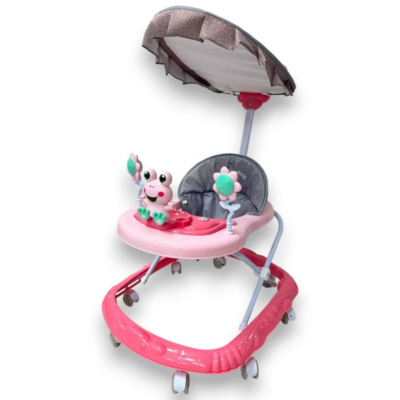 KIDSHOP - Caminador Sapito Para Bebe Llantas De Silicona Rosado 313-B
