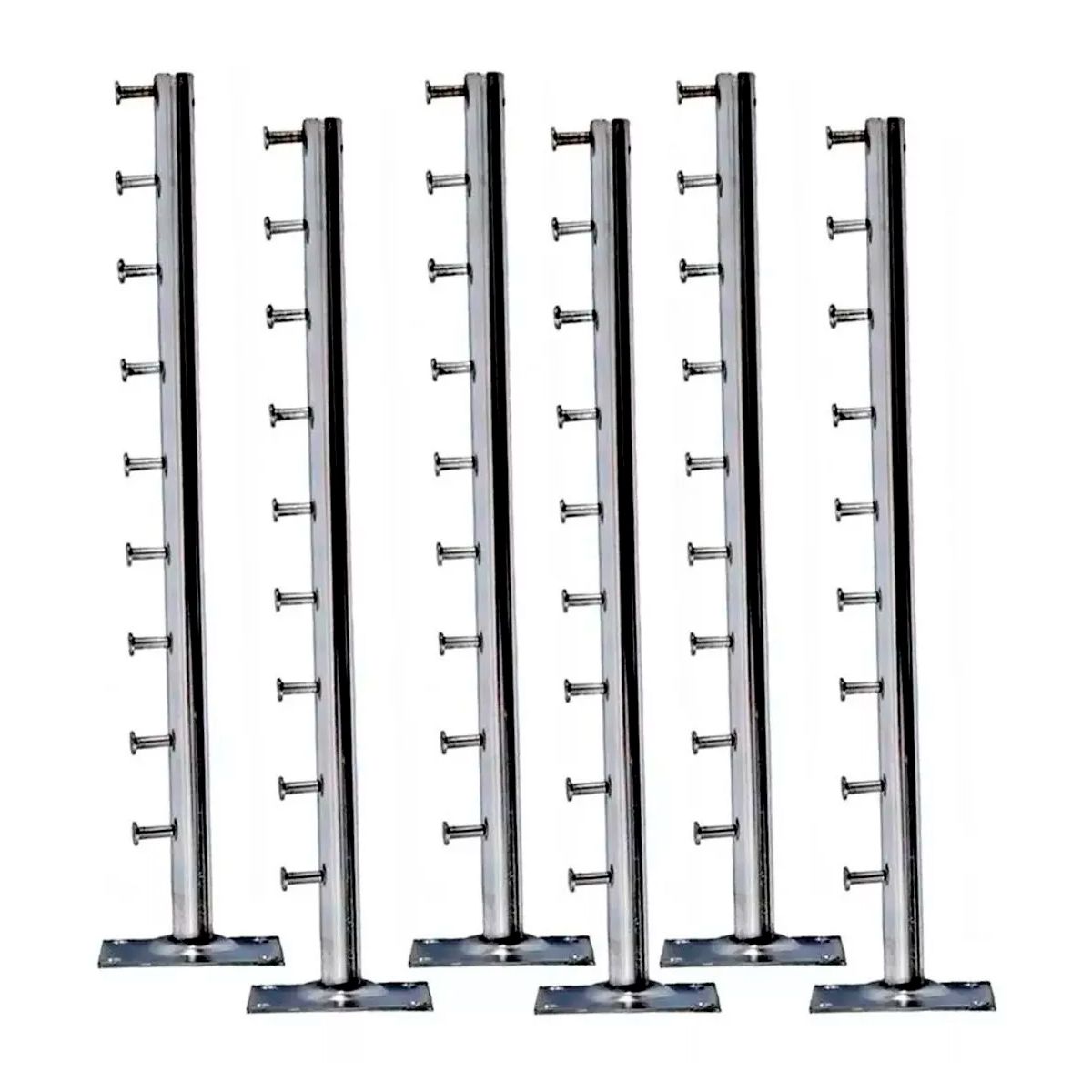 GENERICO - Set X6 Exhibidores Flauta Metal 35cm Perchero Ropa 8 Puestos_.