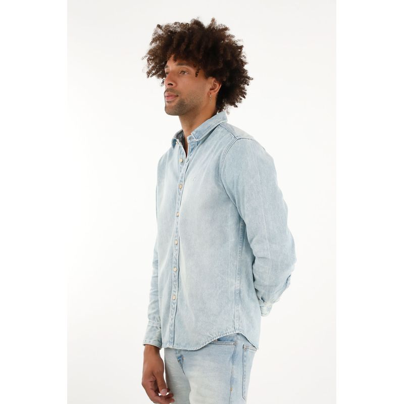 TENNIS - Camisa en denim manga larga para hombre