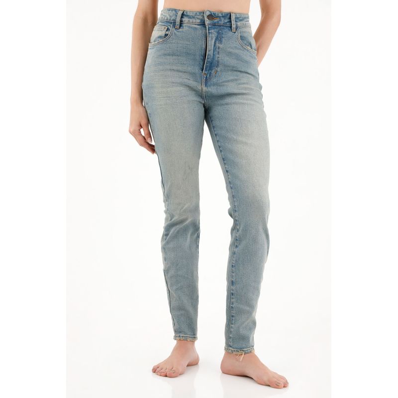 TENNIS - Jean Super Slim tiro medio azul para mujer